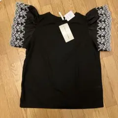 HK WORKS LONDON 黒 半袖 Tシャツ　レース 刺繍のサムネイル