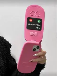 telephonae フリップ式 iPhoneケース ピンク