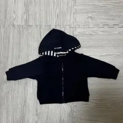 COMME CA ISM ネイビー フード付き トレーナー　パーカー