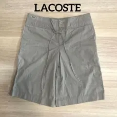 【美品】LACOSTE ラコステ 綿100% 刺繍入りハーフパンツ ベージュ Mのサムネイル