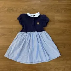 petit main 半袖ワンピース 110cm ネイビー