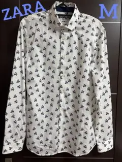 ZARA スリムフィット 花柄シャツ M