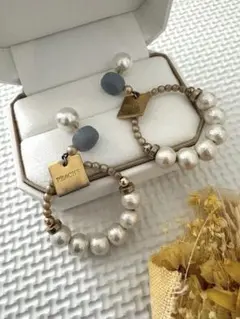 【PEACHE】パール風 ビーズ フープピアス