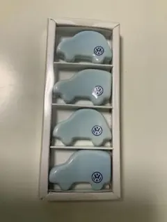 【レア・希少】非売品　フォルクスワーゲン　箸置き4個セット（陶磁器）淡い水色・車