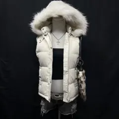 【h様専用】平成ギャル　ダウンベスト　ファー付き　ホワイト　GAP