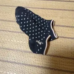 水玉模様ショートソックス ネイビー