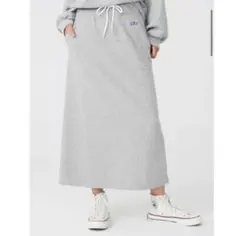 GAP 미니 로고 맥시 스커트 블랙 갭 스웨트 스커트