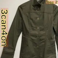 3can4on サンカンシオン スタンドカラーコート ワールド ダークオリーブ