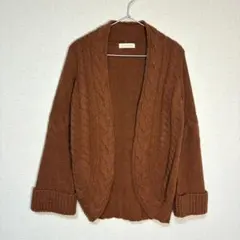 BEAMS HEART✨良品 ケーブルニットカーディガン ローゲージ テラコッタ