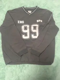 H&M グレー ナンバープリントTシャツ プルオーバー ジャケット