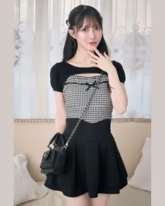 ギンガムチェックキャミsetトップス