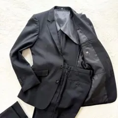 美品　スーツセレクト　セットアップ　スーツ　黒　M