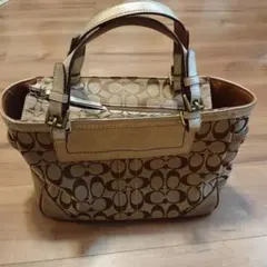 COACH コーチ シグネチャー トートバッグ ゴールド