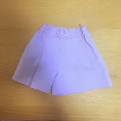 【良品】薄紫色 キュロットスカート ウエストゴム 100 キッズ