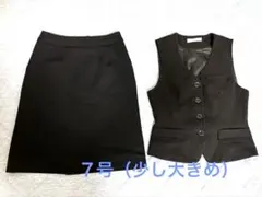 SELERY スカートスーツ上下 ブラック ピンストライプ 7号のサムネイル