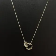 4°C　ネックレス　ダブルリング　ハート　シルバー