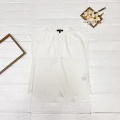 BANANA REPUBLIC 半袖ブラウス ホワイト 透け感あり XXSサイズ