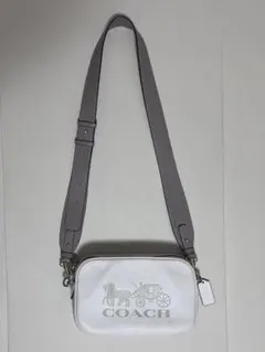 コーチ ショルダーバッグ ホワイト×モカブラウン ベージュ