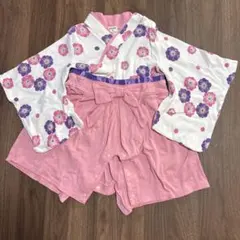 chil2 ベビー袴 ピンク 80 お食い初め ひな祭り 初節句 着物 紫