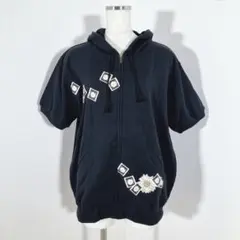 KETTY ケティ　ジップパーカー　半袖　ブラック　M　日本製