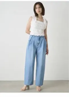 snidel タックワイドパンツ
