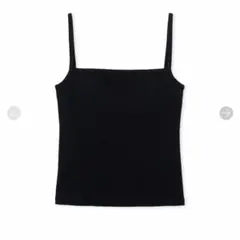 SHISHIKUI knit Cami Oリブタンクトップ ブラック - メルカリ