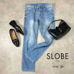 SLOBE IENA フレアデニムパンツ ライトブルー S相当 きれいめのサムネイル