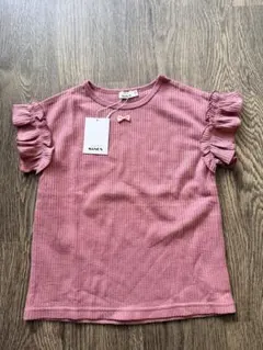 ペアマノン　ピンク フリル袖 Tシャツ 120