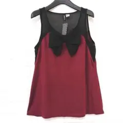 新品　　H&M 異素材切り替え ノースリーブ カットソー　S