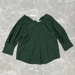 FRAY I.D Vネックシャツ バックりぼん グリーン サイズ1