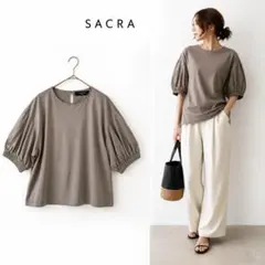 美品 SACRA サクラ コットン100％ パフスリーブ カットソーのサムネイル