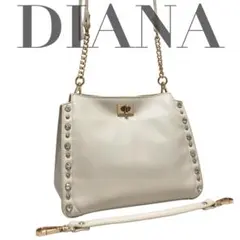 DIANA✨️ワンショルダー2wayハンドバッグ ベージュバケットバッグ 