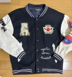 スタジャン ネイビー ホワイト 刺繍のサムネイル