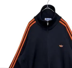 【超美品３号】 adidasジャージ デサント　オレンジ 黒 古着