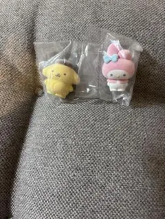 ふわふわフロッキードール　サンリオ　マイメロ　ポムポムプリン　２個セット