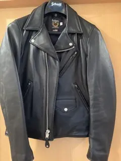 Schott ブラック レザーライダースジャケット 36