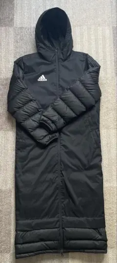 adidas ブラック ベンチコート