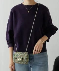 COLLAGE GALLARDAGALANTE クロップドスウェットニット