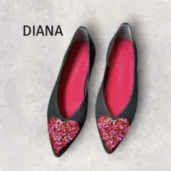 ✨極美品CUMUU DIANA フラットシューズ ハート ビジュー 24 - メルカリ