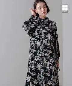 Bou Jeloud 花柄ロングワンピース モノトーン ゆったり 新品