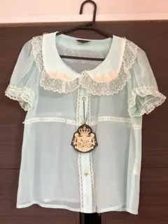 sovisoon romantic frill blouse mint - メルカリ