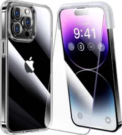 iPhone14ProMax用 フィルム付きケース 全面保護セット スマホケース