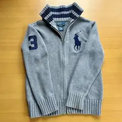 ラルフローレン グレー カーディガン ニット 厚手 140cm