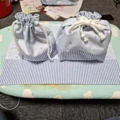 入園入学3点セット　星柄　お弁当袋　コップ袋　ランチョンマット