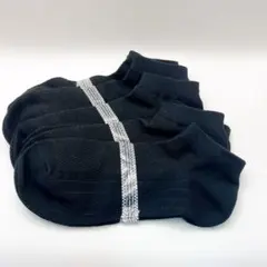 靴下　5足セット　ブラック　コットン65% ポリエステル35% メンズ