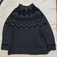 【nano・universe】ノルディック柄長袖ニットセーター