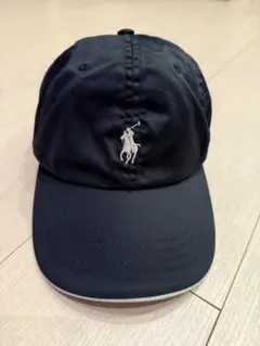 ポロラルフローレンゴルフ　ロゴ刺繍 キャップ(ブラックxシルバー)