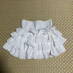 ROMWE ホワイト フリル ミニスカート M