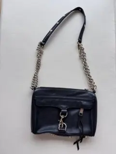 レベッカミンコフ　レザーショルダーバッグ　ブラック