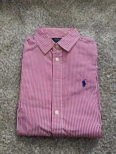 ポロ・ラルフ・ローレン 長袖シャツ 赤白ストライプ
